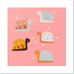 Floral Snails Posters and Art